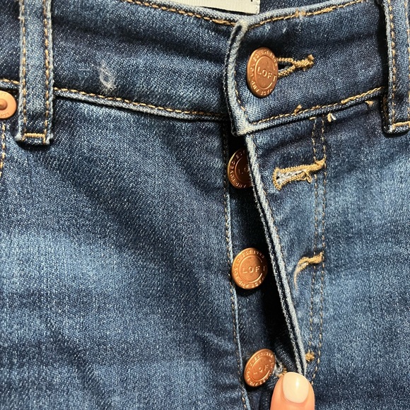 Petite loft high rise button up jeans - Picture 2 of 3